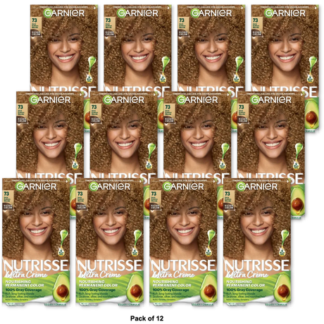 Garnier Nutrisse Permanent Creme Haircolor Dark Golden Blonde#73 8.48oz (Pack of 12)