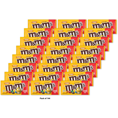 M And Ms Peanut Chocolate Candy 3.27Oz (Pack of 144)