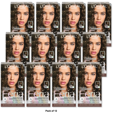 Loreal Feria Multi Faceted Shimmering Haircolor 60 Crystal Brown Light Brown1 Ea 71249230015 (Pack of 12)