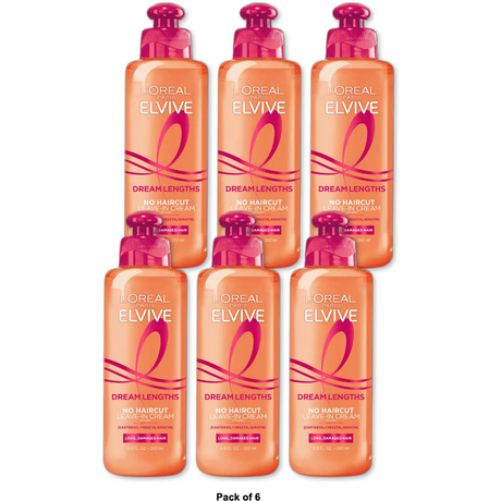 Loreal Paris Elvive Dream Lengths No Cut Cream 6.8Oz (Pack of 6)