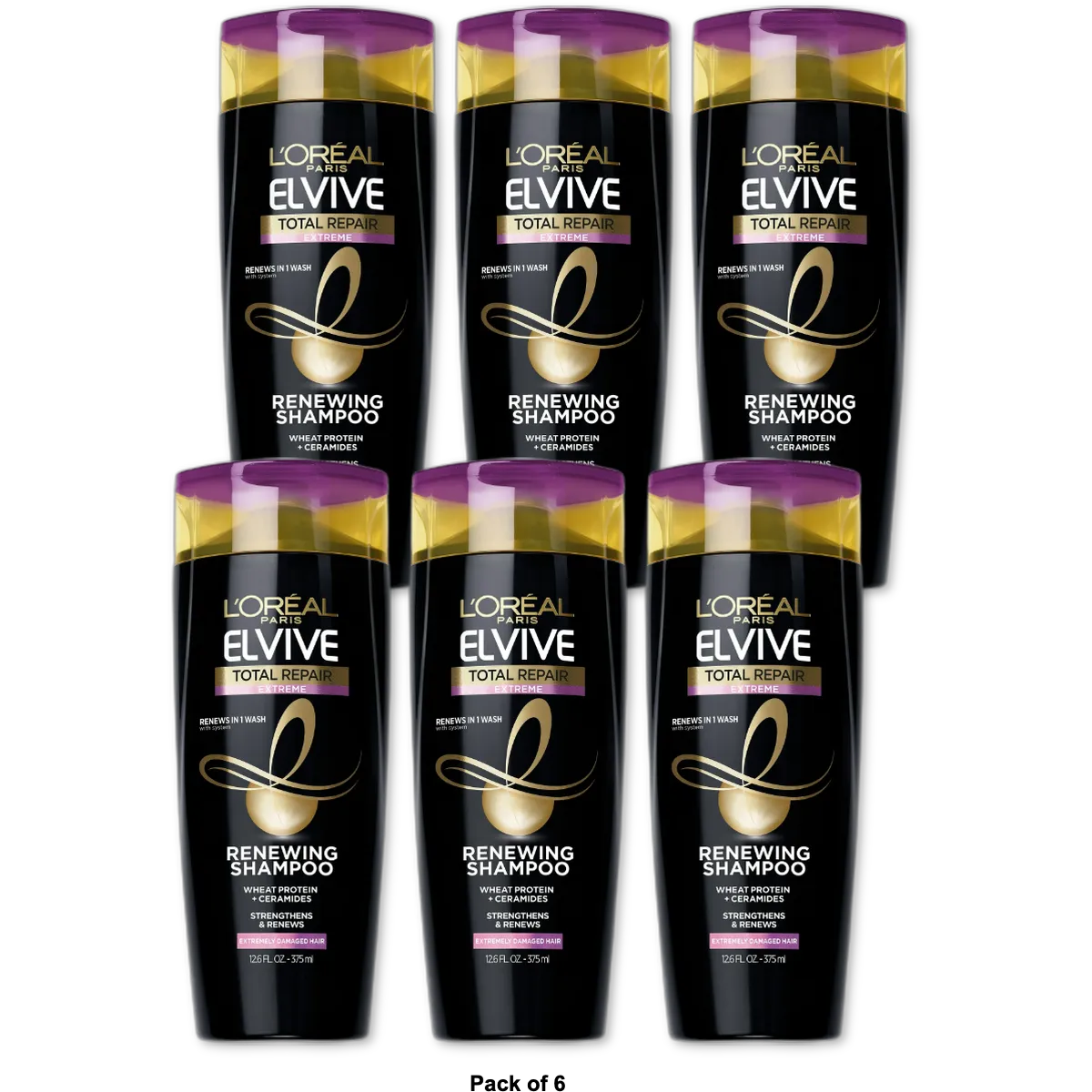 Loreal Paris Elvive Total Repair Extreme Renewing Hair Shampoo 12.6Oz (Pack of 6)