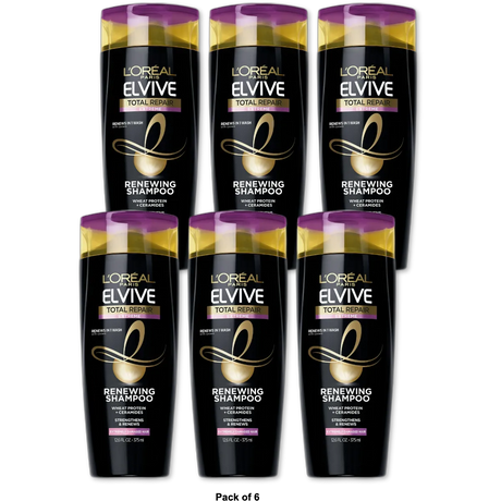 Loreal Paris Elvive Total Repair Extreme Renewing Hair Shampoo 12.6Oz (Pack of 6)