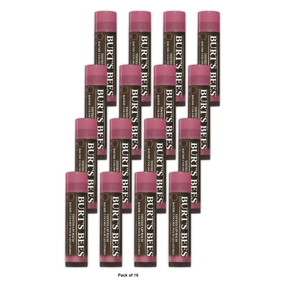 Burts Bees Tinted Lip Balm Hibiscus 0.15Oz (Pack Of 16)