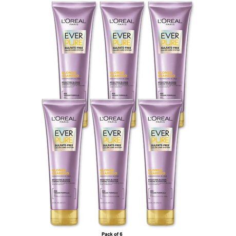 Loreal Paris Ever Pure Sulfate Free Blonde Shampoo 8.5Oz (Pack of 6)
