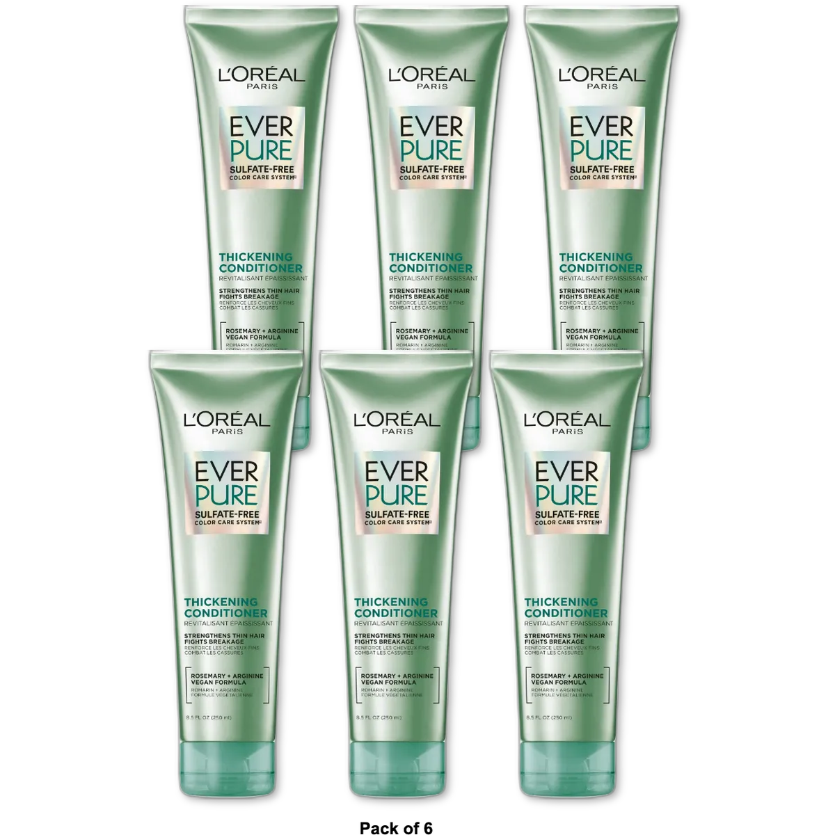 Loreal Paris Ever Strong Sulfate Free Thickening Hair Conditioner 8.5Oz (Pack of 6)