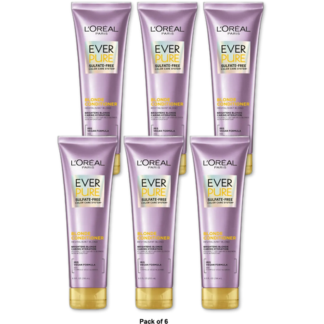 Loreal Paris EverPure Sulfate Free Blonde Conditioner with Iris 8.5Oz (Pack of 6)