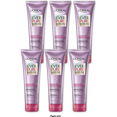 LOreal Paris EverPure Sulfate Free Moisture Conditioner Rosemary 8.5Oz (Pack of 6)