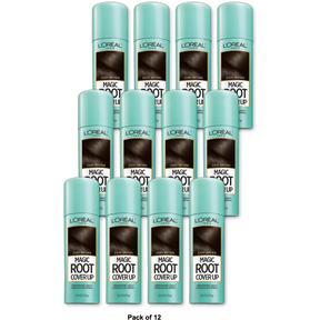 Loreal Paris Root Cover Up Dye Temporary Gray Concealer Spray Dark Brown 2Oz (Pack of 12)