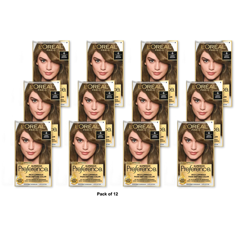 Loreal Superior Preference Hair Color 6 Light Brown1 Ea 8Oz (Pack Of 12)