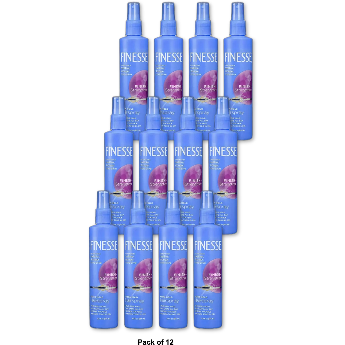 Finesse Finish Plus Strengthen Extra Hold Non-Aerosol Hair Spray 8.5Oz (Pack of 12)