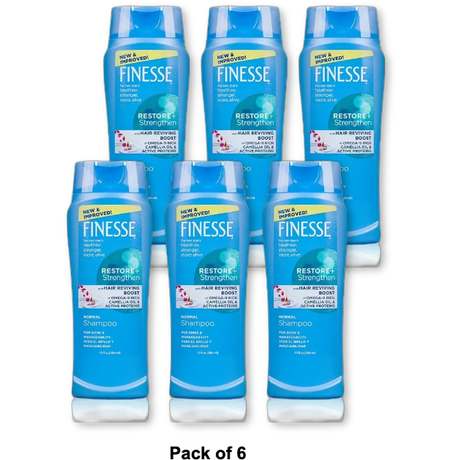 Finesse Restore + Strength Normal Shampoo 13Oz (Pack of 6)