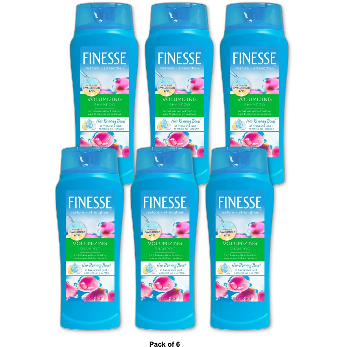 Finesse Volumize + Strengthen Volumizing Hair Shampoo 13 flOz (Pack of 6)