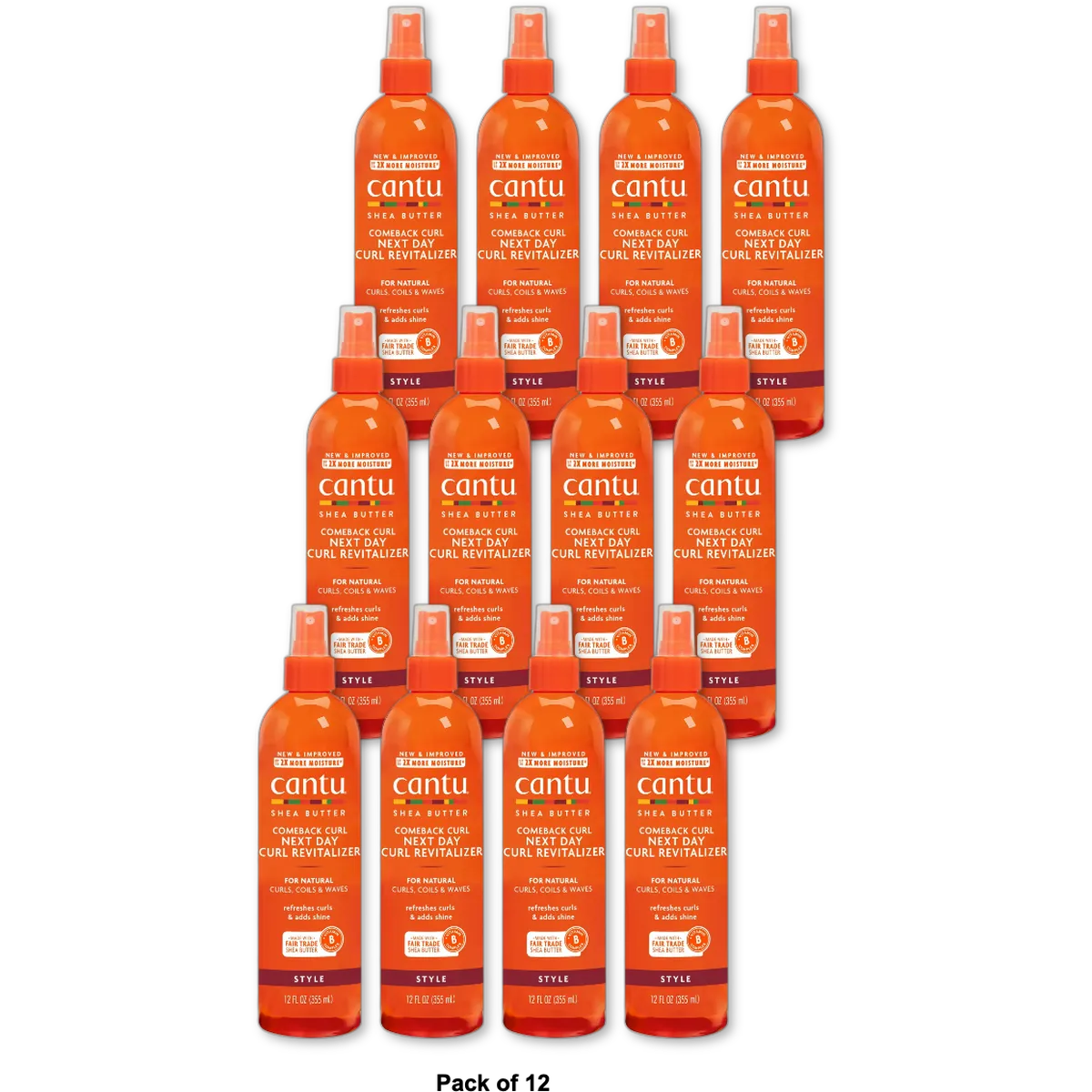Cantu Shea Butter Comeback Next Day Curl Hair Revitalizer 12Oz (Pack of 12)