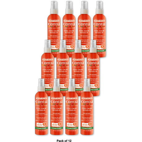 Cantu Shea Butter for Natural Hair Coil Calm Detangler Spray 8Oz (Pack of 12)