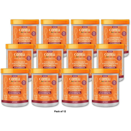 Cantu Shea Butter Maximum Hold Strengthening Styling Gel 18.5Oz (Pack of 12)