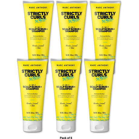 Marc Anthony Strictly Curls Coconut Oil and Marula Oil Scalp Scrub and Shampoo 7.05Oz (Pack of 6)