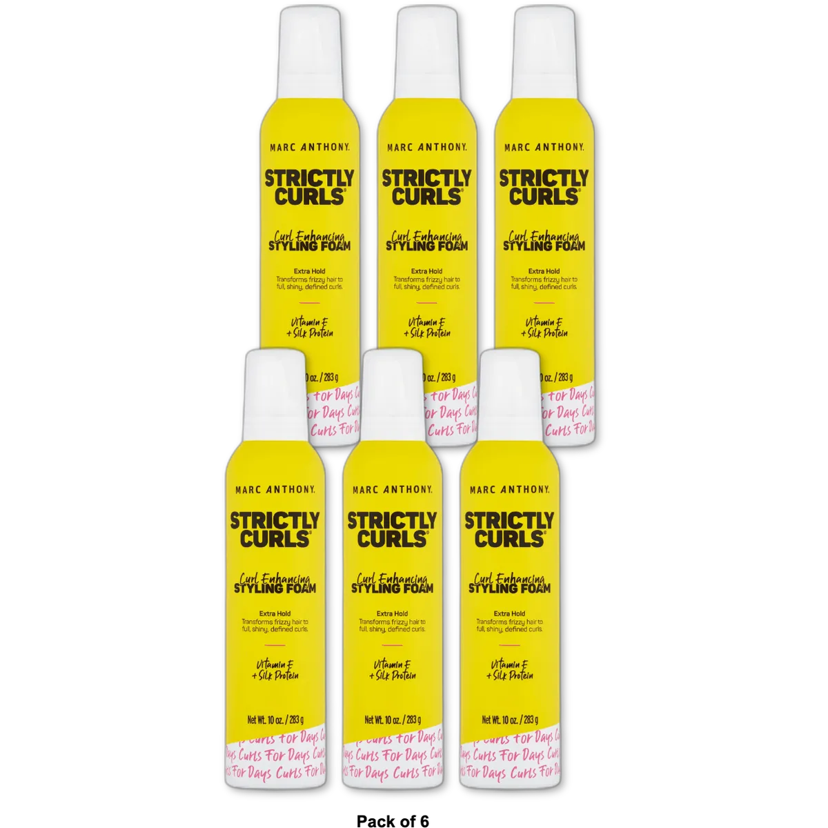Marc Anthony Strictly Curls Curl Enhancing Styling Foam for Hair 10Oz (Pack of 6)