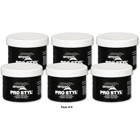 Ampro Pro Styl Protein Hair Styling Gel 10Oz (Pack of 6)