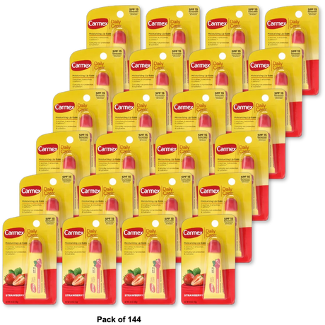 Carmex Daily Care Lip Balm Strawberry SPF 15 0.35Oz (Pack of 144)