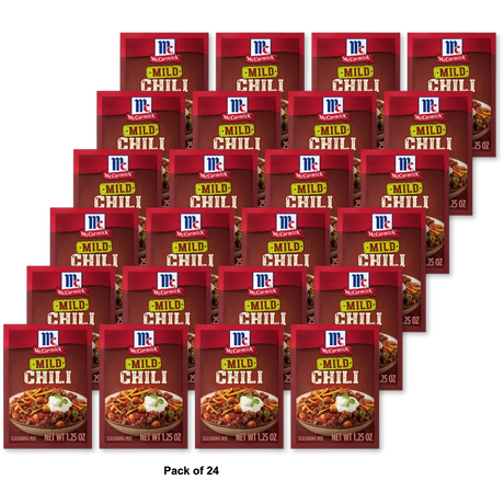 McCormick MILD CHILI Seasoning Mix 1.25oz (Pack of 24)