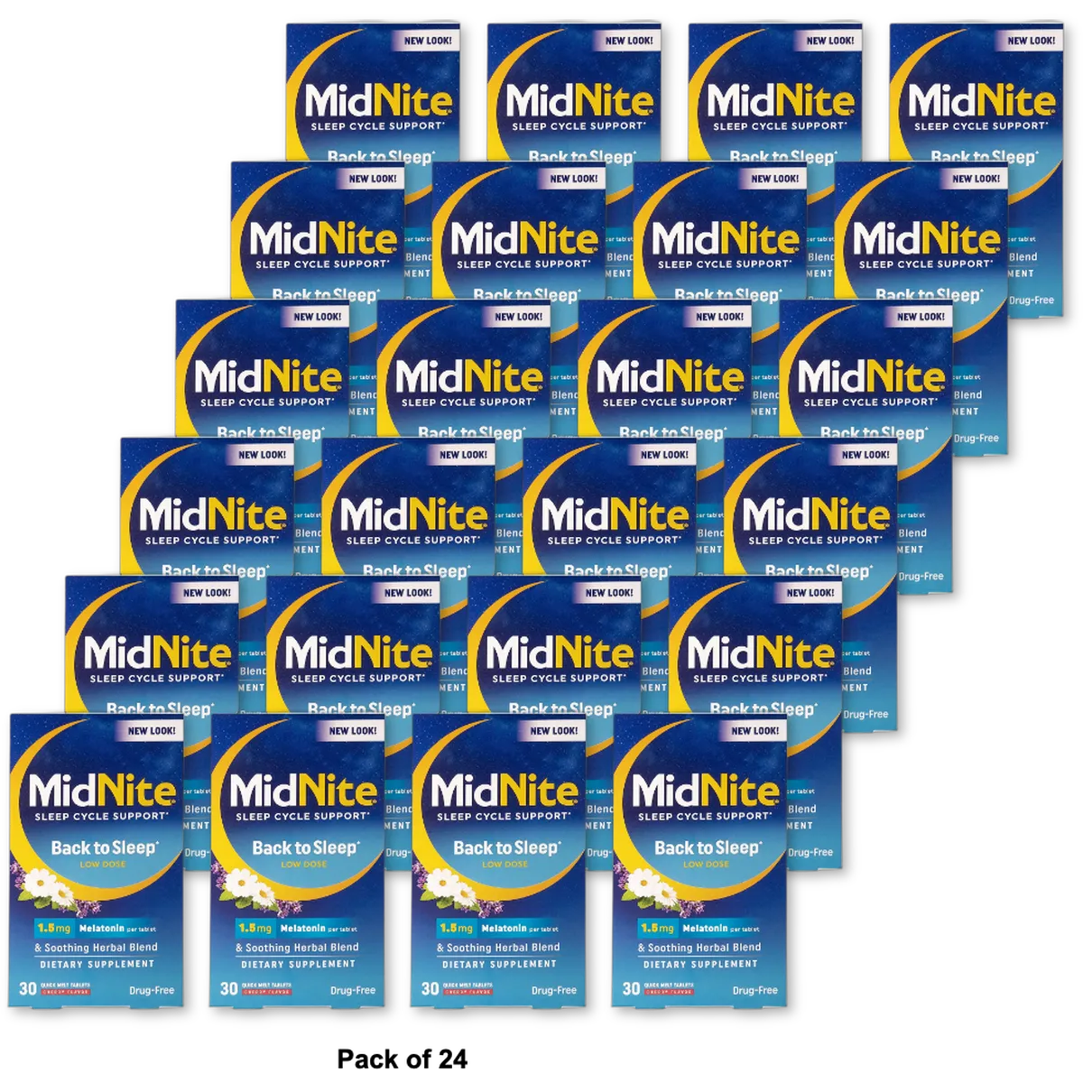 MidNite Sleep Aid Low Dose 1.5 mg Tablets Cherry Flavor 1.6oz (Pack of 24)