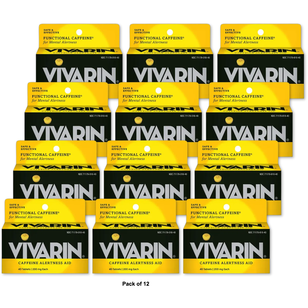 Vivarin Caffeine Alertness Aid 200 Mg Tablets 16oz (Pack of 12)