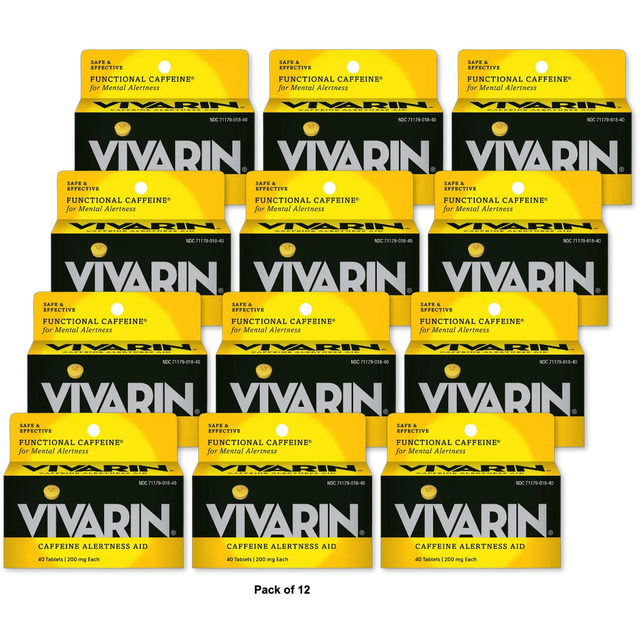 Vivarin Caffeine Alertness Aid 200 Mg Tablets 16oz (Pack of 12)