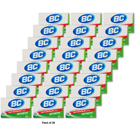 Bc Arthritis Fast Pain Relief On the Go Powder Stick 50Ea 3.2oz (Pack of 36)