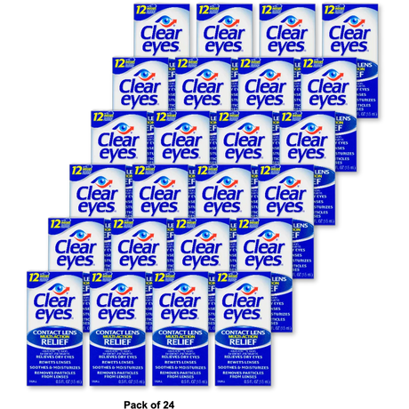 Clear Eyes Clear Contact Lens Relief Eye Drops0.5Oz (Pack Of 24)