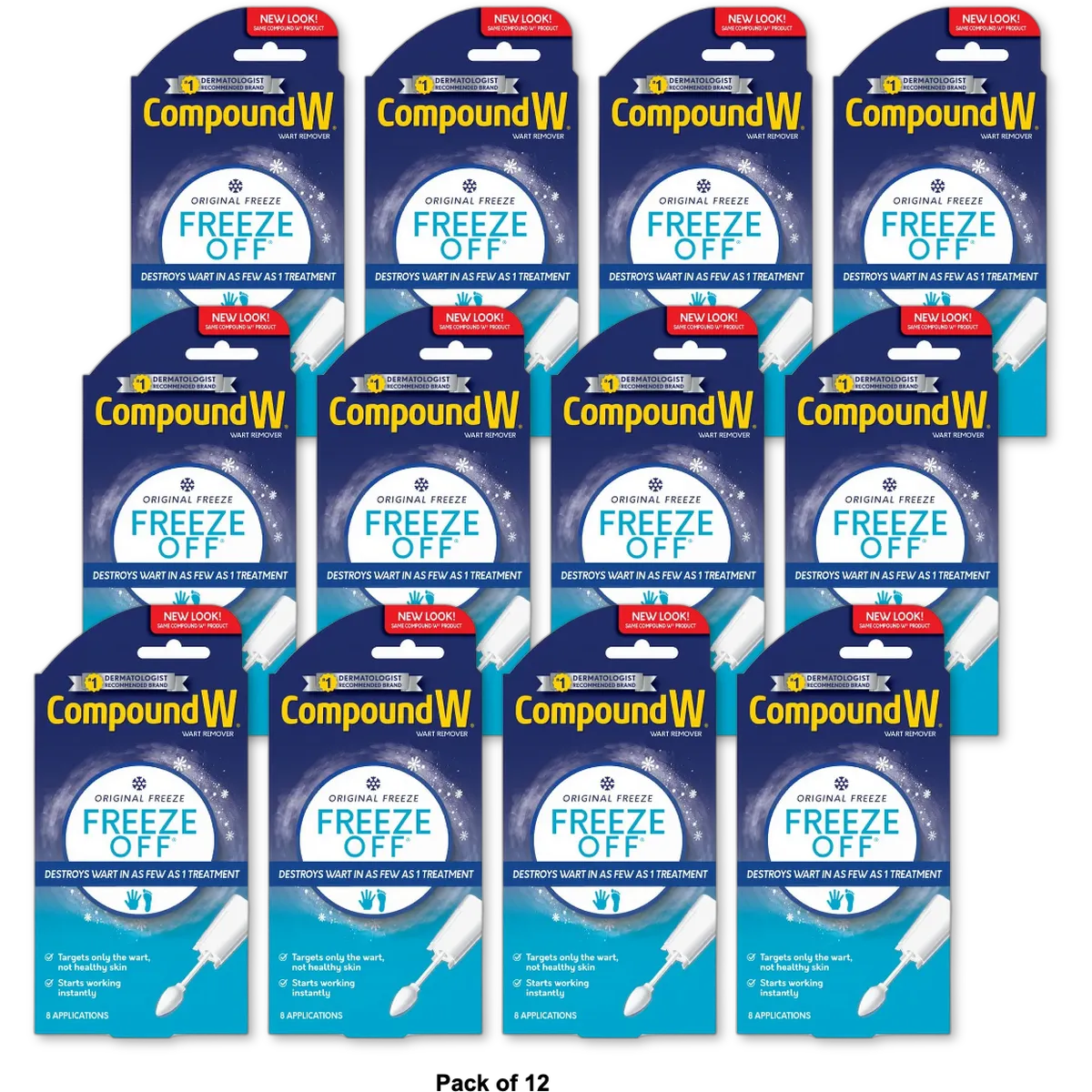 Compound W Freeze Off Wart Removal System 8 Applecators 3oz (Pack of 12)
