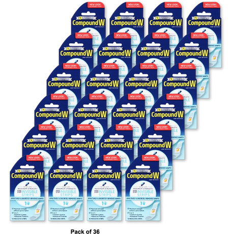 Compound W Maximum Strength One Step Invisible Wart Remover Strips 0.64oz (Pack of 36)