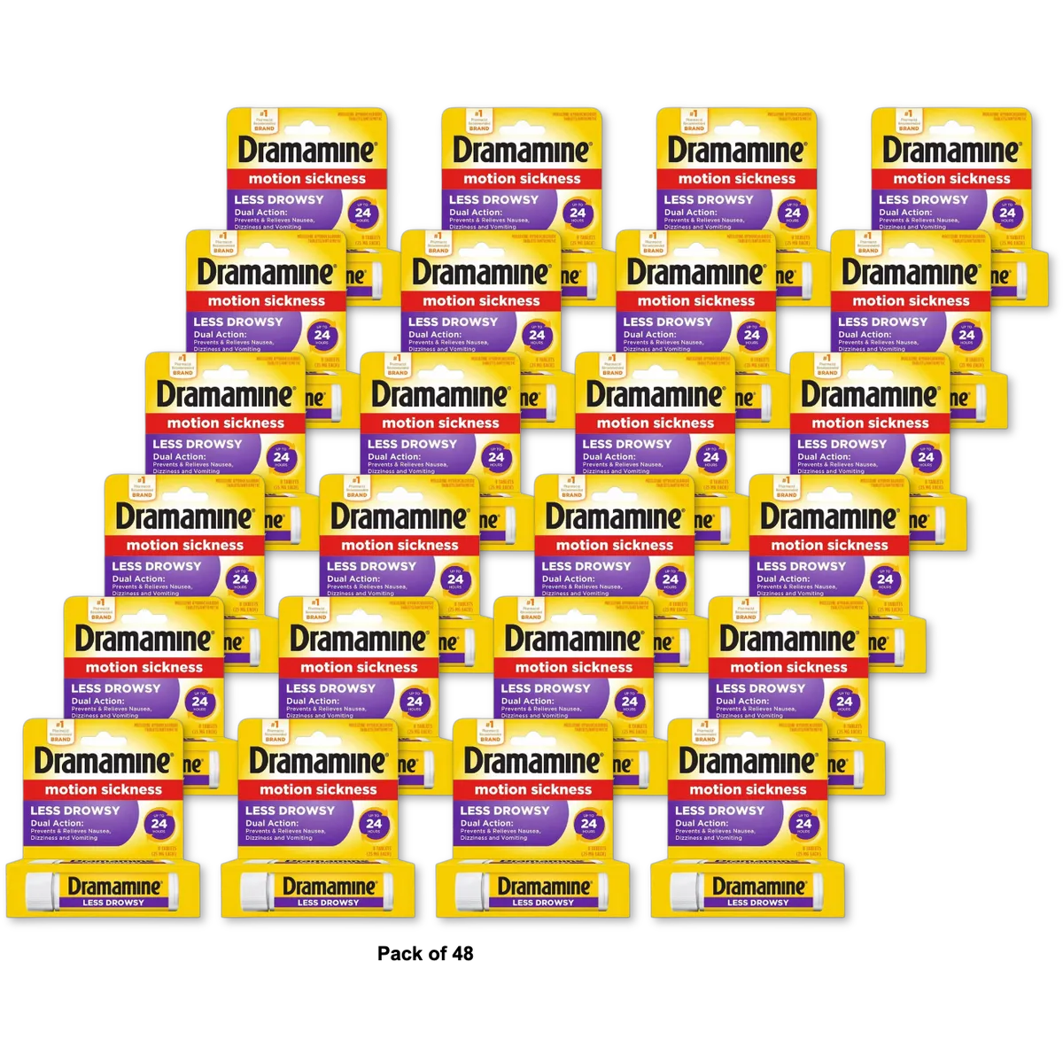 Dramamine Less Drowsy Formula Tablets 0.96oz (Pack of 48)