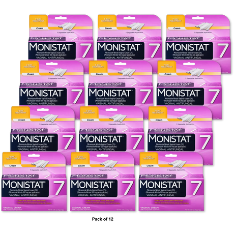 Monistat 7 Vaginal Antifungal Cream For 7 Days 1 Kit 1.59oz (Pack of 12)