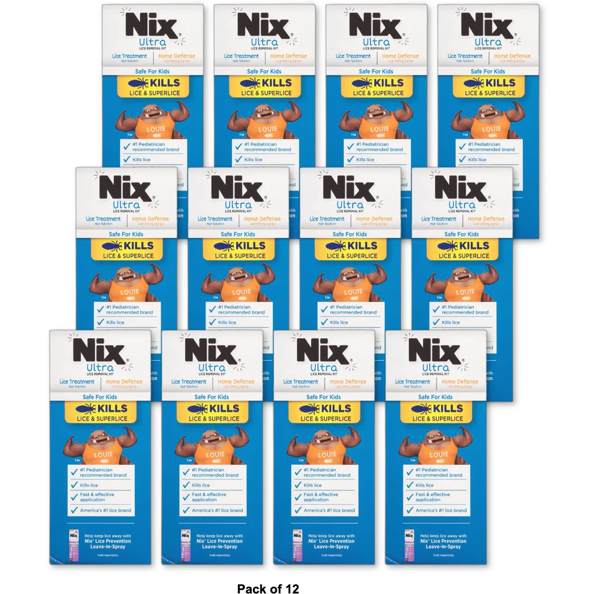 Nix Ultra Lice Removal Kit Kills Super Lice 3.4oz (Pack of 12)