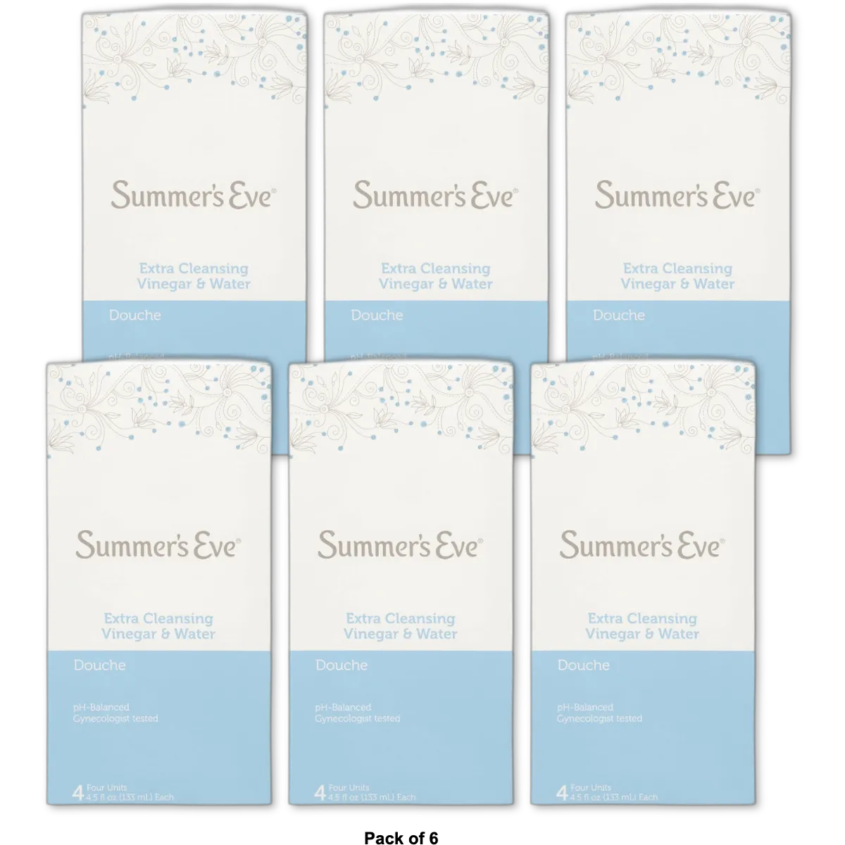 Summers Eve Douche Extra Cleansing Vinegar And Water4 Ea 4.5oz (Pack of 6)