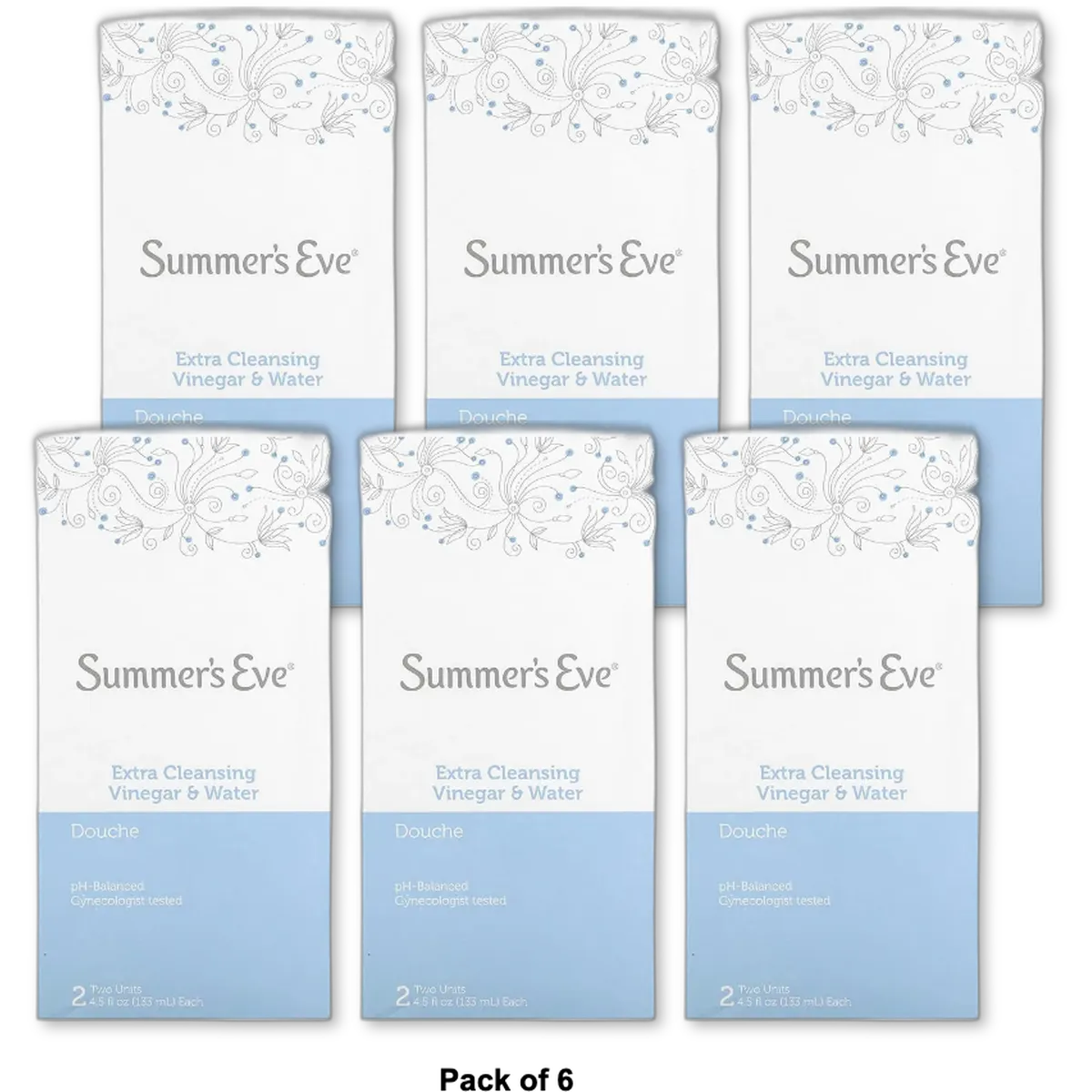 Summers Eve Extra Cleansing Vinegar And Water DoucheTwin Pack 4.5oz (Pack of 6)