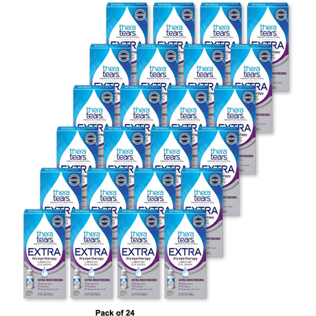 Theratears Extra Dry Eye Therapy Lubricating Eye Drops For Dry Eyes 0.5Oz (Pack Of 24)
