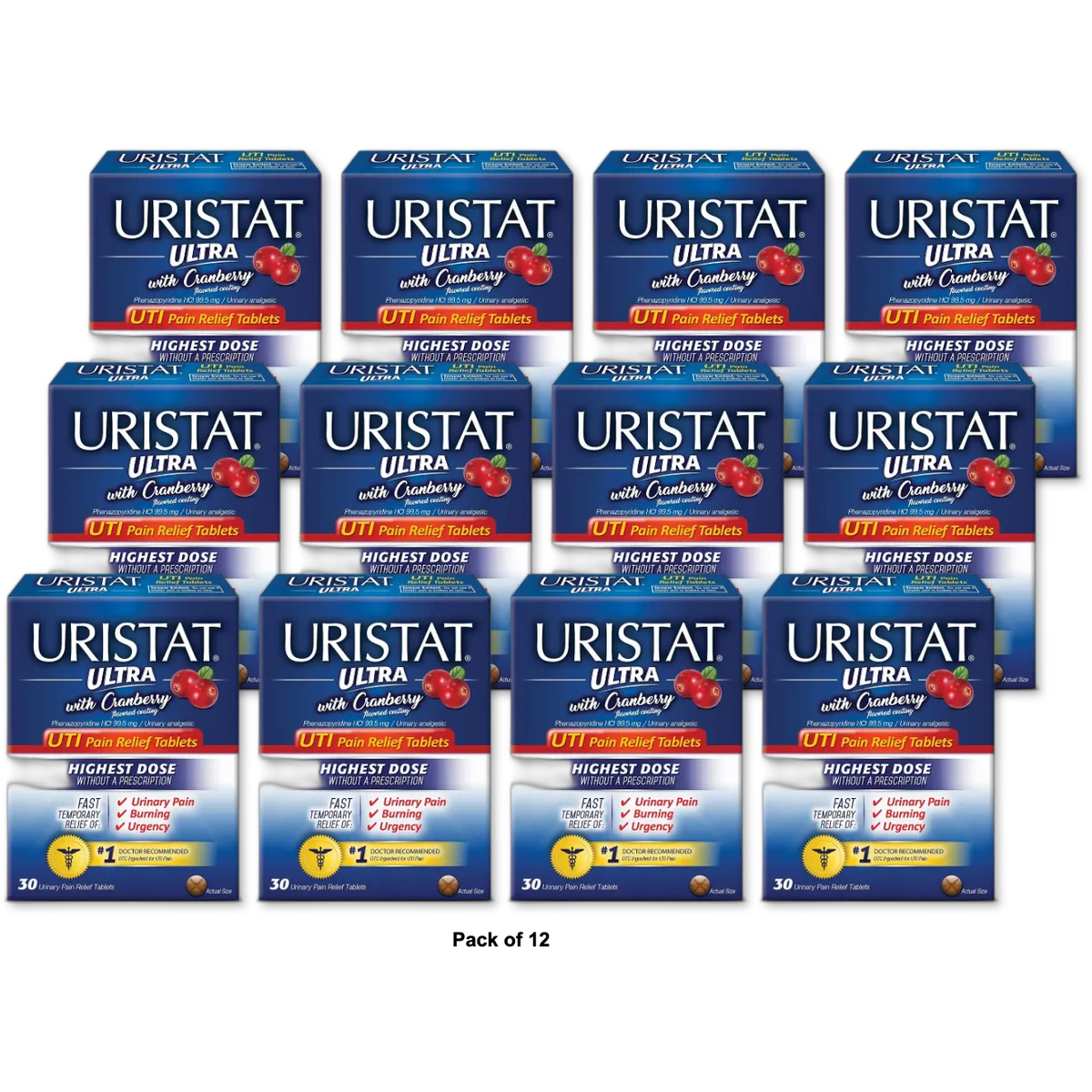 Uristat Ultra Uti Urinary Pain Relief Tablet 0.8Oz (Pack Of 12)