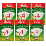 Melitta Natural Brown Paper Cone Coffee Filters 4 Size 128.16oz (Pack of 6)