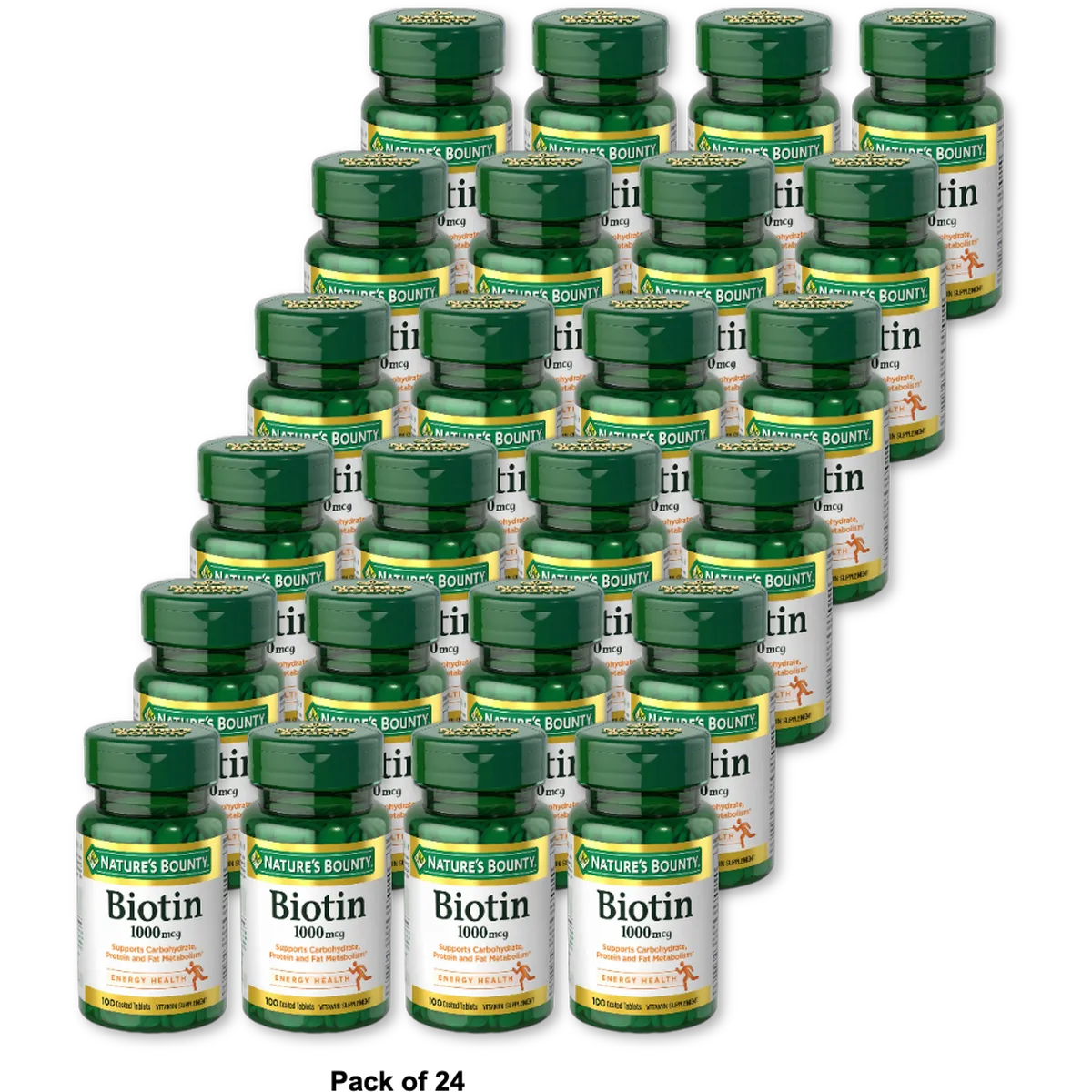 Natures Bounty Biotin 1000 Mcg High Potency Tablets100 Ea (Pack of 24)