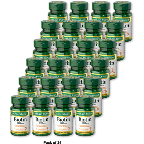 Natures Bounty Biotin 1000 Mcg High Potency Tablets100 Ea (Pack of 24)