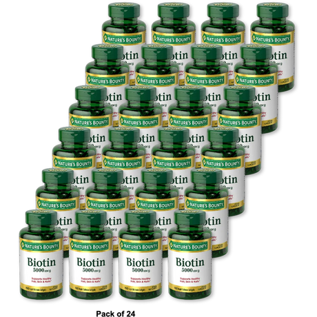 Natures Bounty Biotin 5000Mcg Softgels Promotes Hair Skin And Nails 2.33Oz (Pack of 24)