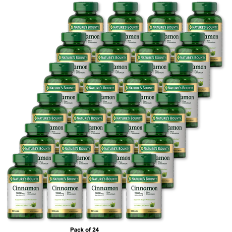 Natures Bounty Cinnamon 2000 Plus Chromium High Potency Dietary Supplement Capsules60 Ea 4Oz (Pack of 24)