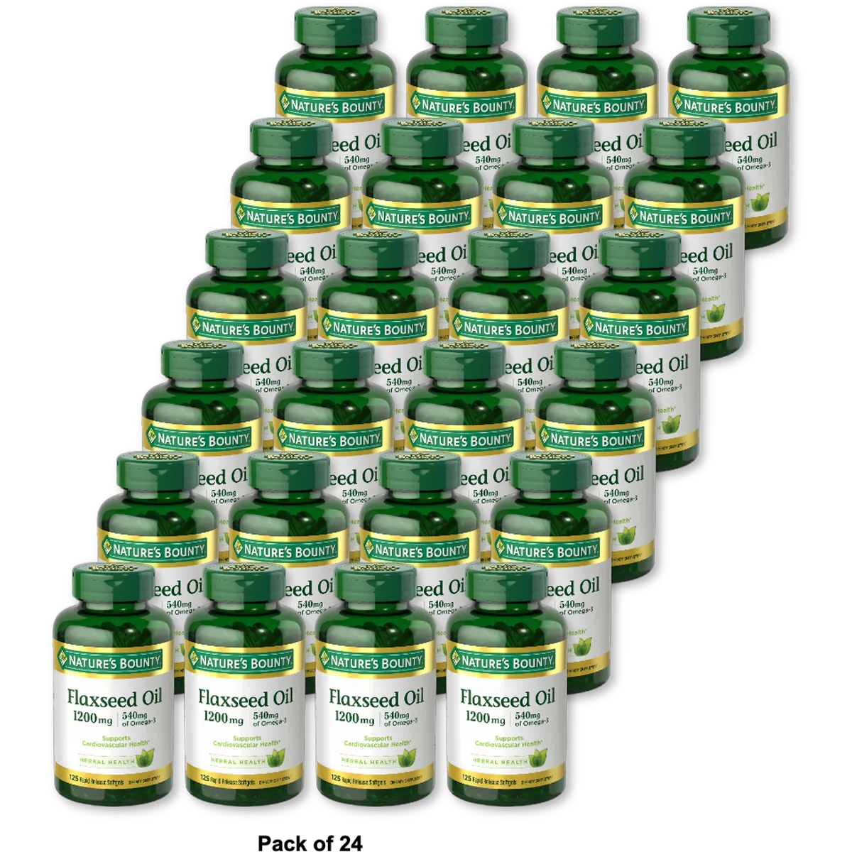Natures Bounty Flaxseed Oil 1200 Mg Omega 3 Softgels100 Ea 6.4Oz (Pack of 24)