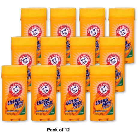 Arm & Hammer Ultramax Anti-Perspirant Deodorant Invisible Solid Fresh 2.8Oz (Pack of 12)