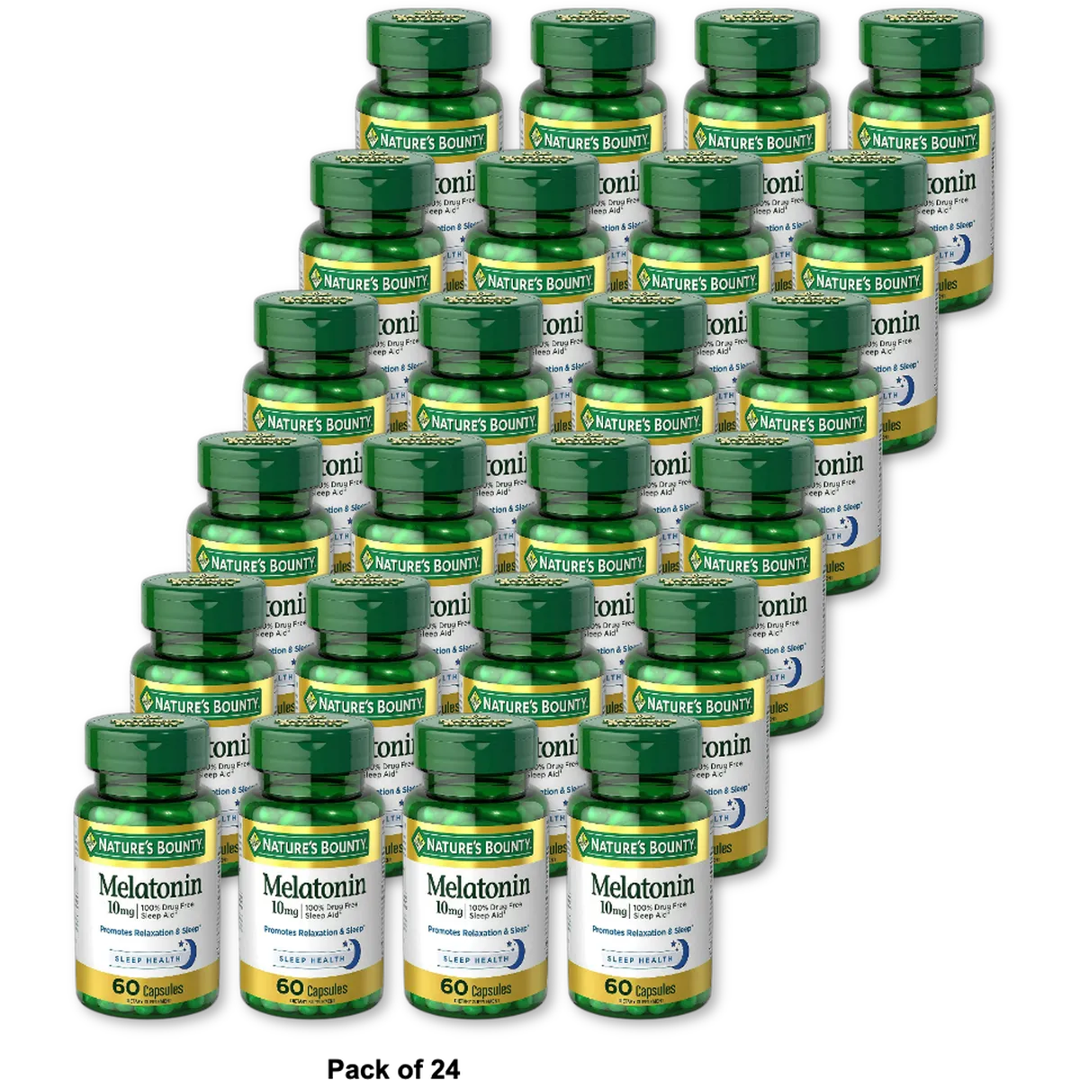 Natures Bounty Maximum Strength Melatonin 10Mg Capsules60 Ea 1.44Oz (Pack of 24)