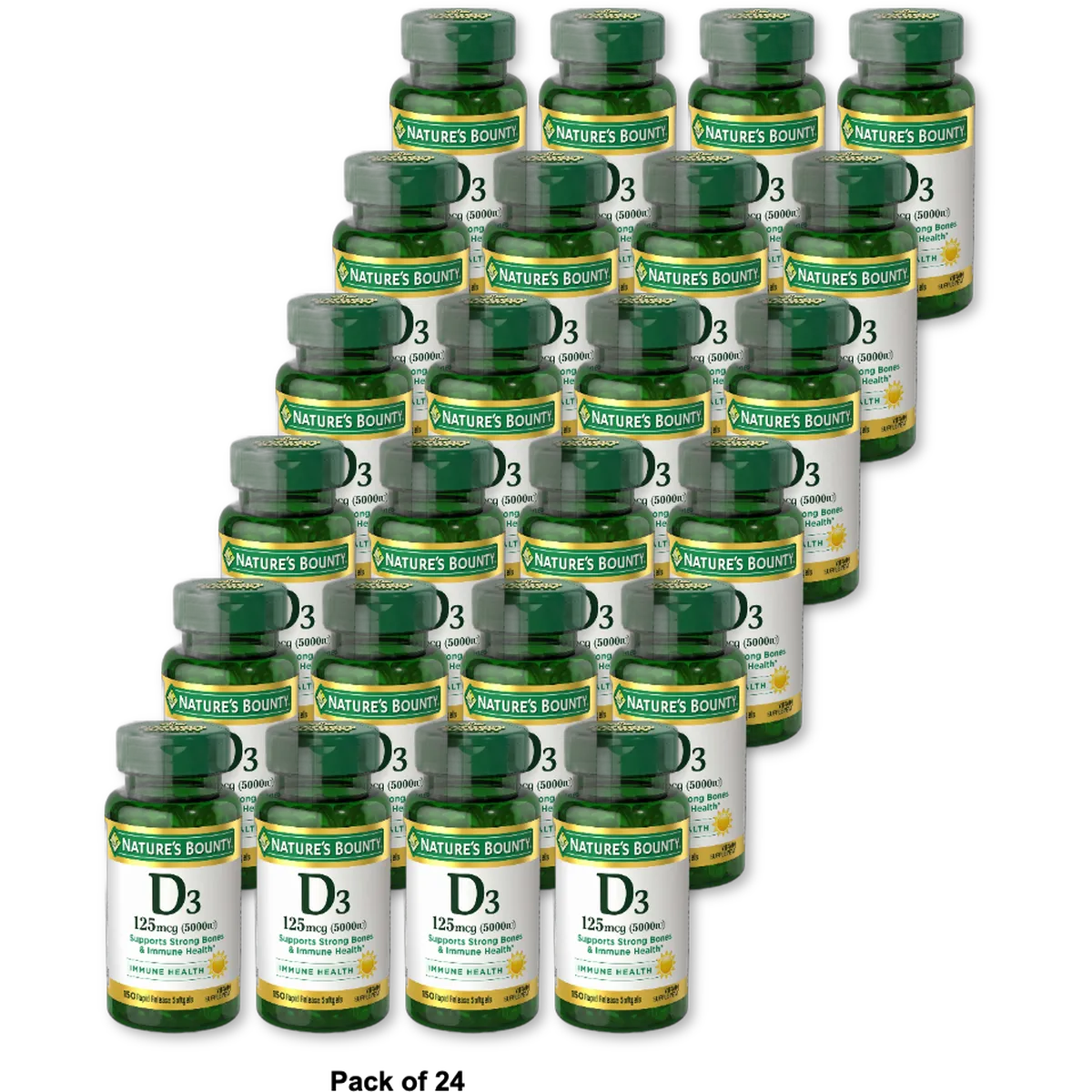 Natures Bounty Maximum Strength Vitamin D5000 Iu Softgels100 Ea 2.4Oz (Pack of 24)