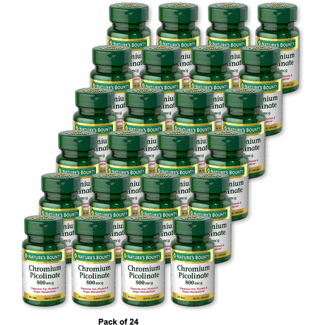 Natures Bounty Mega Chromium Picolinate 800 Mcg Dietary Supplement Tablets50 Ea 0.8Oz (Pack of 24)