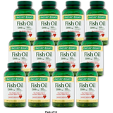 Natures Bounty Natural Fish Oil 1200 Mg Dietary Supplement Softgels180 Ea 12.96Oz (Pack of 12)