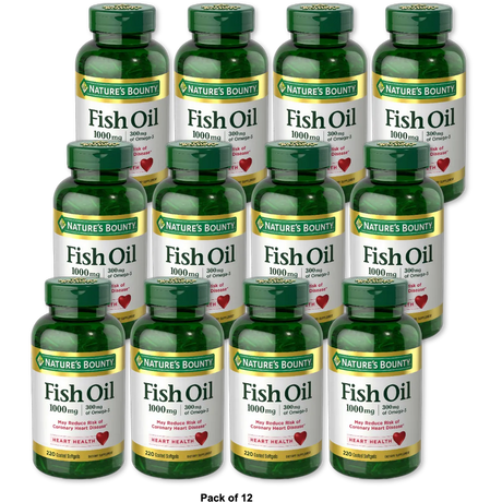 Natures Bounty Odorless Fish Oil 1000 Mg With Omega 3 And 6 Dietary Supplement Softgels200 Ea 12.6Oz (Pack of 12)